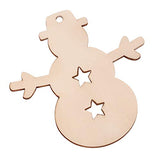 click-me 20Pcs Christmas Wooden Snowman Ornaments Hanging Cutouts Unfinished Wood Slice for Kids