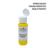 milo Acrylic Paint Set of 6 Colors | 2 oz Bottles | Student Primary Colors Acrylics Painting Pack | Made in the USA | Non-Toxic Art & Craft Paints for Artists, Kids, & Hobby Painters