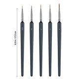 HASTHIP Painting Brushes Set, Professional Wolf Fine Tip,Paint Brush Set with Nylon Hair Detail Detailing Painting Drawing (5 PC)