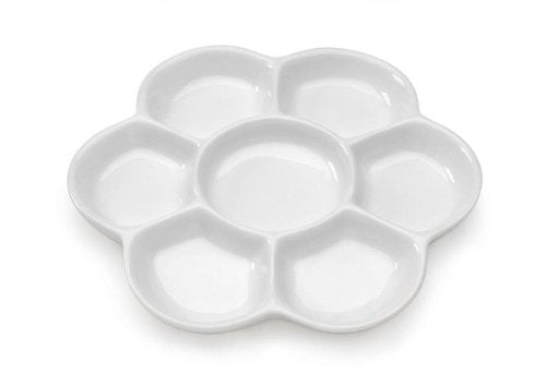 Darice 97691 7-Well Porcelain Palette, 6-Inch