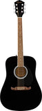 Fender FA-125 Dreadnought Acoustic Guitar - Black Bundle with Gig Bag, Tuner, Strap, Strings, Picks, and Austin Bazaar Instructional DVD