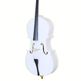Fashionable Beginners Cello Adult Cello Instrument Student Cello 4/4 Wood Cello Bag Bow Rosin Bridge White
