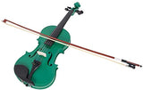 Acoustic Violin 4/4 Full Size Fiddle with Bow Rosin Carrying Case Solid Wood Instrument for Beginner Adult Boys Girls Children Kids (Green)