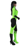 miccostumes Women's Shego Bodysuit Jumpsuit with Gloves and Leg Bag Lycra Cosplay Costume (Women s) Green, Black