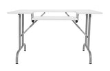 Sew Ready Folding Multipurpose/Sewing Table Craft Table Sturdy Computer Desk, Silver/White