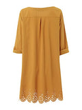 YOINS Womens Summer Crew Neck Mini Dresses Half Sleeves Sundresses Causal Tunic Dress