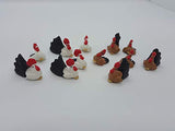 12 Pieces Miniature Chicken Animals clay Dollhouse Fairy Garden Mini Animals Artificial Animals Tiny Animals #39