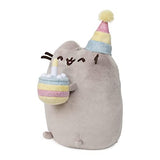 GUND Pusheen Birthday Cake Plush Stuffed Animal Cat, 9.5" & Pusheen Snackables Sushi Chopsticks Plush Stuffed Animal Cat, 9.5"