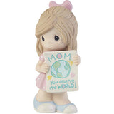 Precious Moments 203005 Mom, You Deserve The World Girl Bisque Porcelain Figurine