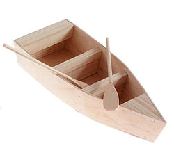 Darice 9154-94 Unfinished Natural Wood Craft Project Wood Boat with Oars