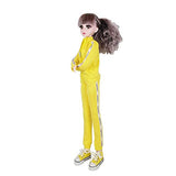 EVA BJD 1/3 SD Doll 22 inch Ball Jointed Dolls with Sportswear Hair Shoes and Makeup Yellow Fitness Girl Doll
