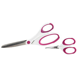 SINGER Sewing and Detail Scissors Set with Pink and White Comfort Grip