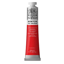 Winsor & Newton 1437107 Winton Oil Color Paint, 200-ml Tube, Cadmium Scarlet Hue