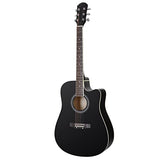 Saturnpower 6 String Acoustic Guitar 41in Full Size Wooden Guitar Starter Kit with Bag, Tuner, Strap, Picks, Capo, Extra Strings Set Pick for Beginner Adult Kids Starter Right-handed (Black)