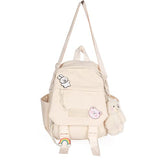 Cute Mini Backpacks with Accessories Aesthetic Mini Backpack for Teens Kawaii Small Backpack (White,With-Accessories)