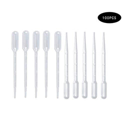 100Pcs Disposable Droppers 3ml Plastic Transfer Pipettes for Watercolor Art, Liquids, DIY Projects