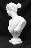 Good Buy Gifts Diana The Huntress Bust - Roman God Statue - 1Ft Height - White/Green Color (White)