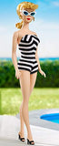 Barbie Signature Mattel 75th Anniversary Doll, Original 1959 Doll Reproduction in Black and White Swimsuit, with Wrist Tag, Gift for Collectors