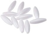 DARICE 06955-3-02 Acrylic Oval Spaghetti Bead, White