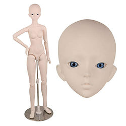 EVA BJD 1/3 BJD Doll 18 Jointed Doll 63cm 18.9" 24.8n For Collect DIY Dolls (Blue eyes)