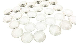 60 Pieces Glass Dome Cabochons Clear Round Cabochons Tiles Clear Cameo, Non-calibrated Round 1