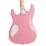 Davison 39" Full Size Electric Guitar in Pink - Right Handed Beginner Kit with Gig Bag and Accessories