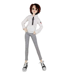 EVA BJD 1/3 SD Doll 24 inch Ball Jointed Dolls with Sportywear Hair Shoes and Makeup White Fitness Boy Doll