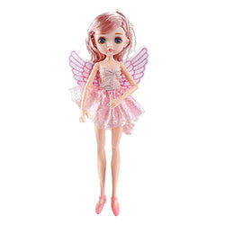 Ronyme 8inch Fashion Doll Pretend Play Bedtime Friends Angels Dolls for Girls Birthday Gifts, Pink