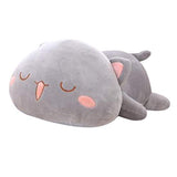 35-65 Kawaii Lying Cat Plush Toys Stuffed Cute Cat Doll Lovely Animal Pillow Soft Cartoon Toys for Children Girls (Grey Close Eyes,35cm)