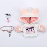 BJD Clothes Cat Hooded Sweater Coat for OB11, Molly,GSC, YMY , 1/12bjd Doll Clothes Accessories (White-Pink)