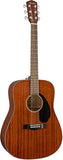 Fender CD-60S Solid Top Dreadnought Acoustic Guitar - All Mahogany Bundle with Hard Case, Tuner, Strap, Strings, Picks, Austin Bazaar Instructional DVD, and Polishing Cloth
