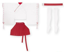 FAR083-RED 50 mini-length Miko clothing set White ~ Red
