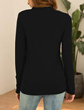 Traleubie Women's Long Sleeve V-Neck Button Down Knit Open Front Cardigan Sweater Black M