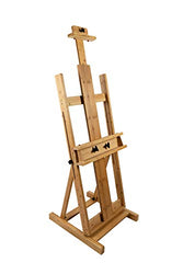 Pacific Arc Large Studio H-Frame Easel - Solid Bamboo Wood Artist Easel Adjustable Movable Tilting Easel, Floor Painting Easel Stand, Holds Canvas Art up to 81"