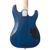 Davison Left Handed Electric Guitar with 10-Watt Amp, Blue - Full Size Beginner Kit with Gig Bag and Accessories