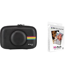Zink Polaroid Eva Case for Snap & Snap Touch Instant Print Digital Camera (Black) & 2"x3" Premium Instant Photo Paper (20 Pack) Compatible with Polaroid Snap, Snap Touch