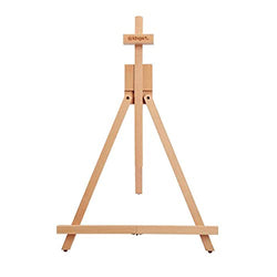 KINGART Studio Wooden Artist Tabletop Easel, Portable & Adjustable with Folding A-Frame, Natural Beechwood