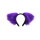 Pawstar Purple Furry Kitty Cat Ears Headband - Dark Purple