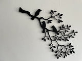 Metal Wall Art, Metal Birds Art, Metal Wall Decor, Birds on Branch, Birds Sculpture, Unusual Gift, Housewarming Gift, Interior Decoration (36"W x 26"H / 90x66cm)
