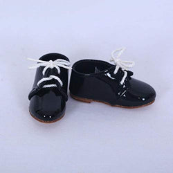 Shoes for Doll 1 Pair 6cm PU Leather Fashion Mini Toy Lace Canvas Shoes 1/4 Doll for Fairyland Luts Doll Accessories Luodol WX4-35 Black