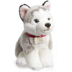 FAO Schwarz Siberian Husky Puppy Dog Toy Plush 10 Inches, Ultra Soft and Snuggly Doll for Creative and Imagination Play, for Boys, Girls, Children Ages 3 and Up, Playroom & Nursery Pretend Pet Wolf