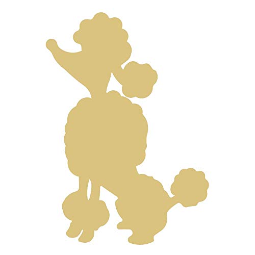 Poodle Unfinished Wood Animal Everyday Decor Dog Lover Door Hanger MDF Shape Canvas Style 2 (3")