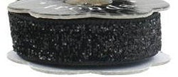 Velvet Ribbon for Crafts - Hipgirl 5 Yards 1" Metallic Black Ribbon Package Wrapping, Hair Bow Clip
