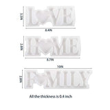 Cedilis 3 Pack Resin Word Mold, Unique Design Sign Mold Love Home Family, Beautiful Crystal Cast Resin Molds, Epoxy Resin Molds for DIY Table Decoration, Home Decor, Wall Art, Wall Hanging
