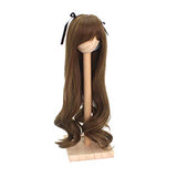 1/3 BJD Doll Wig with 9-10 Inch Doll Wig High Temperature Synthetic Fiber Long Loose Wavy Dark Khaki Hair Wig BJD Doll Wigs for 1/3 BJD SD Doll(3M6P)
