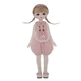 FEENGG 1/6 BJD Doll SD Ball Joint Doll Full Set Clothes with Makeup Pink Croissant Braids Child Toy Birthday
