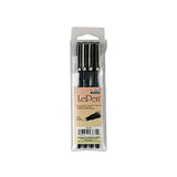 Uchida of America 4300-4B 4-Piece Le Pen Drawing Pen Set, 0.3 Point Size, Black