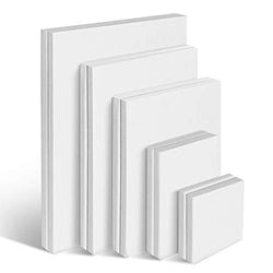 COYMOS Stretched White Blank Canvas Rectangular Canvas Boards for Painting, Acrylic Pouring, Oil Paint & Artist Media - 10 Pack 4"x4", 5"x7", 8"x10", 9"x12", 11"x14"