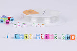 2000 pcs 10 Stylist Acrylic Alphabet Letter Beads Pony Cubes with 3 Elastic String Rolls for Jewelry Bracelet Making Kit by BlinkOne