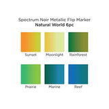 Spectrum Noir SN-MFLI-NWO6 Metallic Waterbased Flip Marker-Pack of 6-Natural World